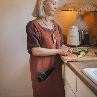 The Bella Linen Pinafore-Apron