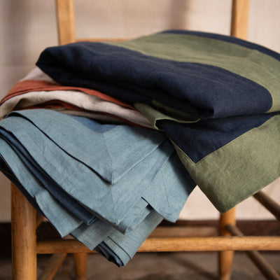 Bordered Linen Tablecloth