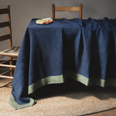 Bordered Linen Tablecloth
