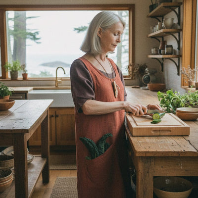 The Bella Linen Pinafore-Apron