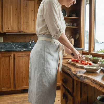 Smooth Linen Half Apron