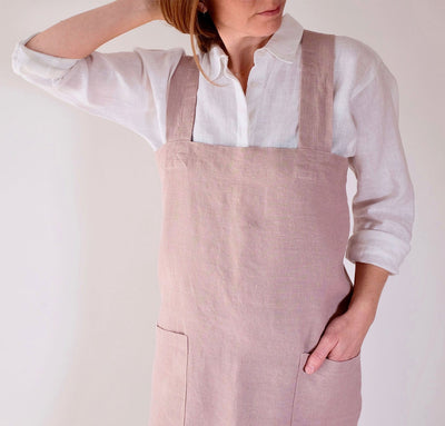 Pair of Original Linen Pinafore Aprons (Adult Set of 2)