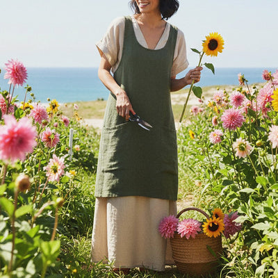 The Bella Linen Pinafore-Apron