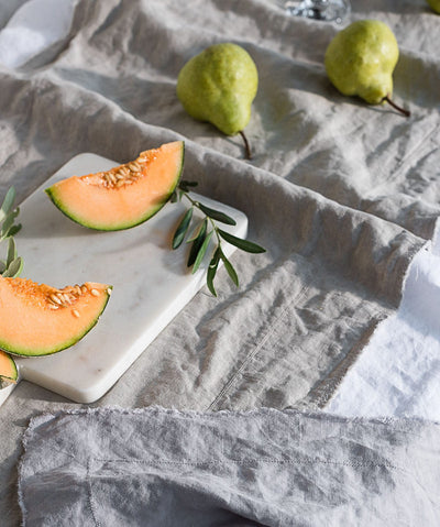 Raw Edge Smooth Linen Table Runner