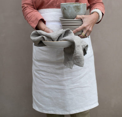 Smooth Linen Half Apron