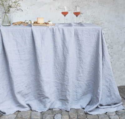 Raw Edge Smooth Linen Tablecloth