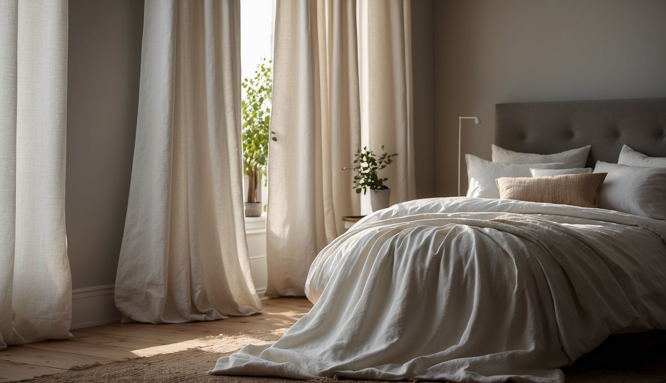 Cozy bedroom featuring a bed and elegant curtains