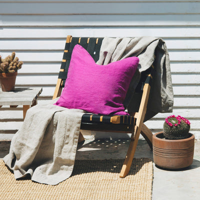 Rough Linen | Mini Orkney Linen Lumbar Throw Pillow Cover | Forest