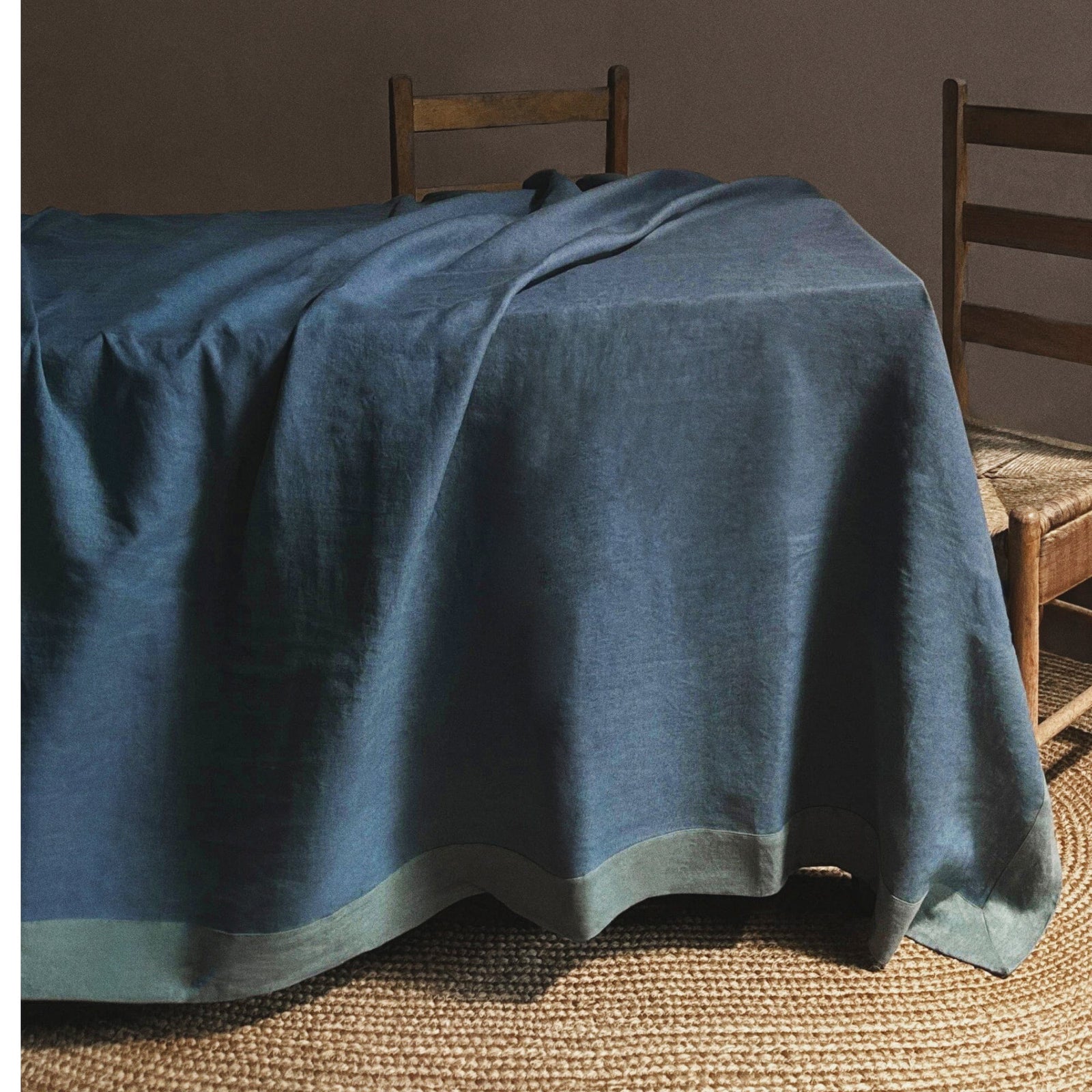 Bordered Linen Tablecloth