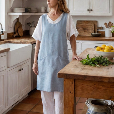 The Smooth Bella Linen Pinafore-Apron