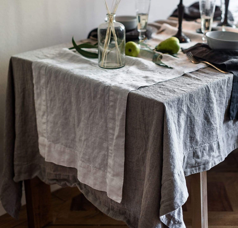 black linen table runner, all-natural, quality table linens