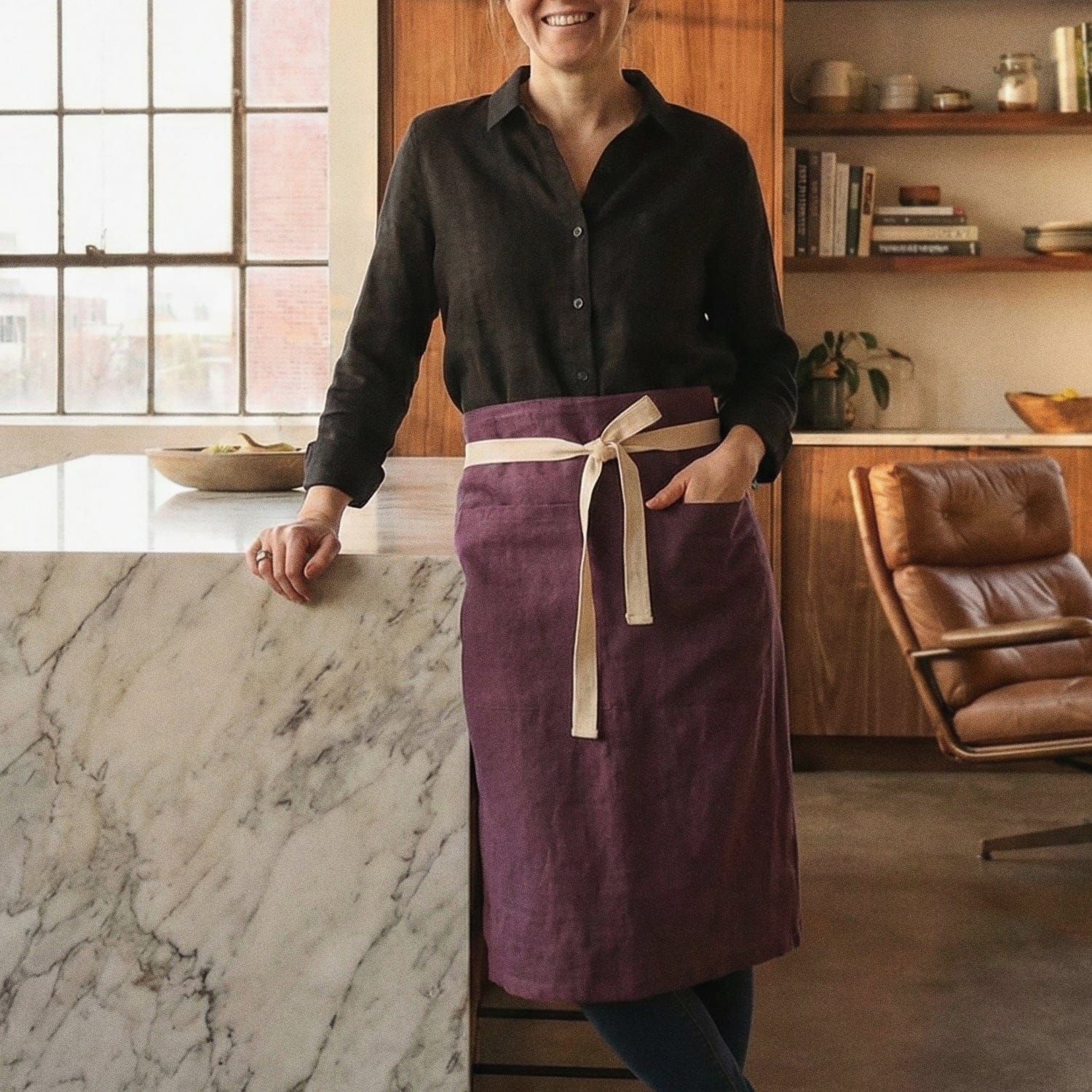St. Barts Linen Half Apron