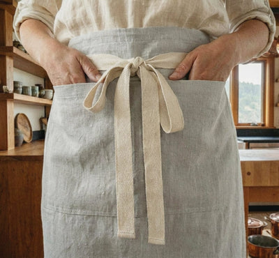 Smooth Linen Half Apron