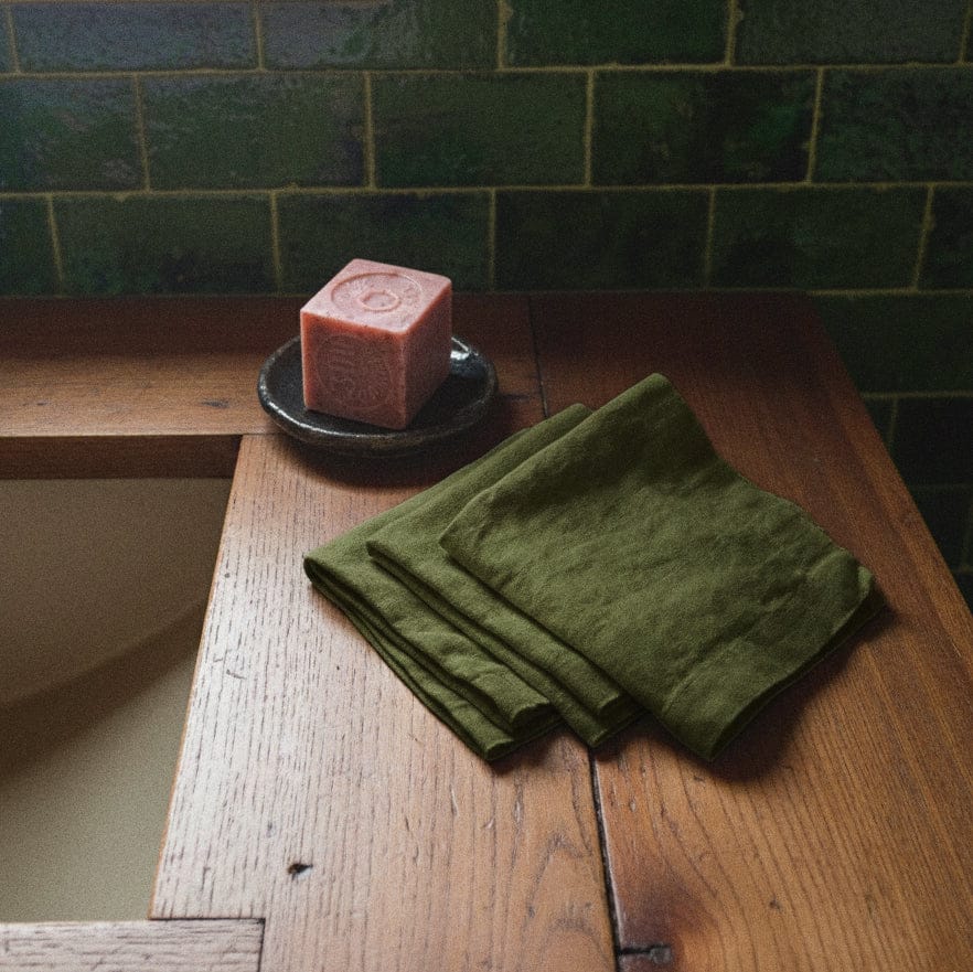 St. Barts Linen Wash Cloths Trio