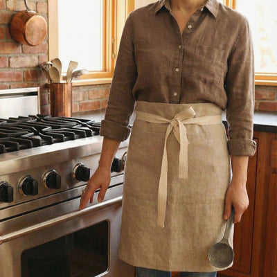 St. Barts Linen Half Apron
