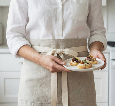 Smooth Linen Half Apron