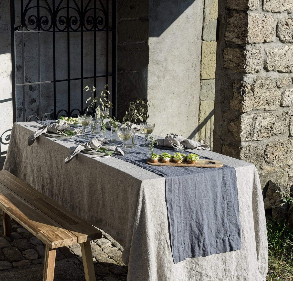 Best Raw Edge Linen Table Runner | by Rough Linen