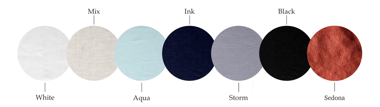 Linen fabrics in various colors