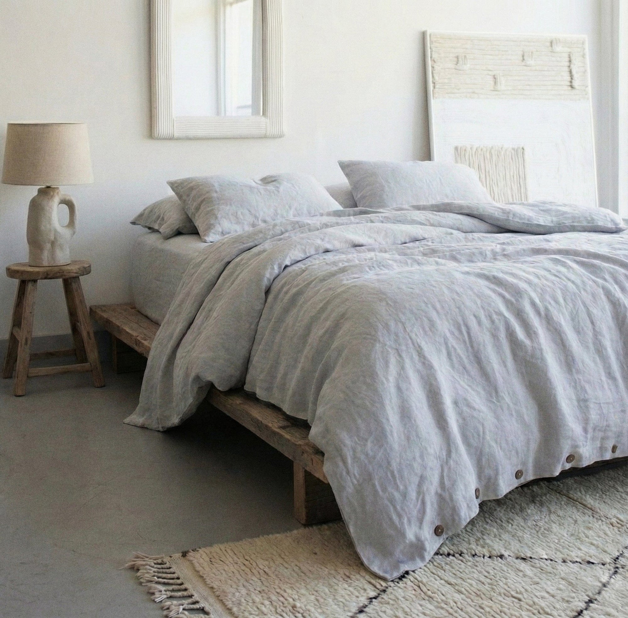 Rough Linen | Calking Smooth Linen Duvet Cover