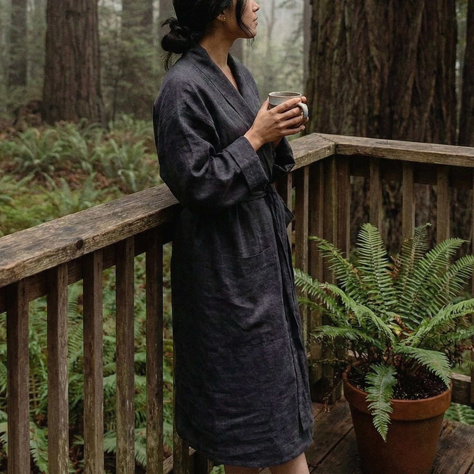 Rough Linen | Pair of Orkney Linen Robes | Orchid Rough Linen | Pair of Orkney Linen Robes | Orchid