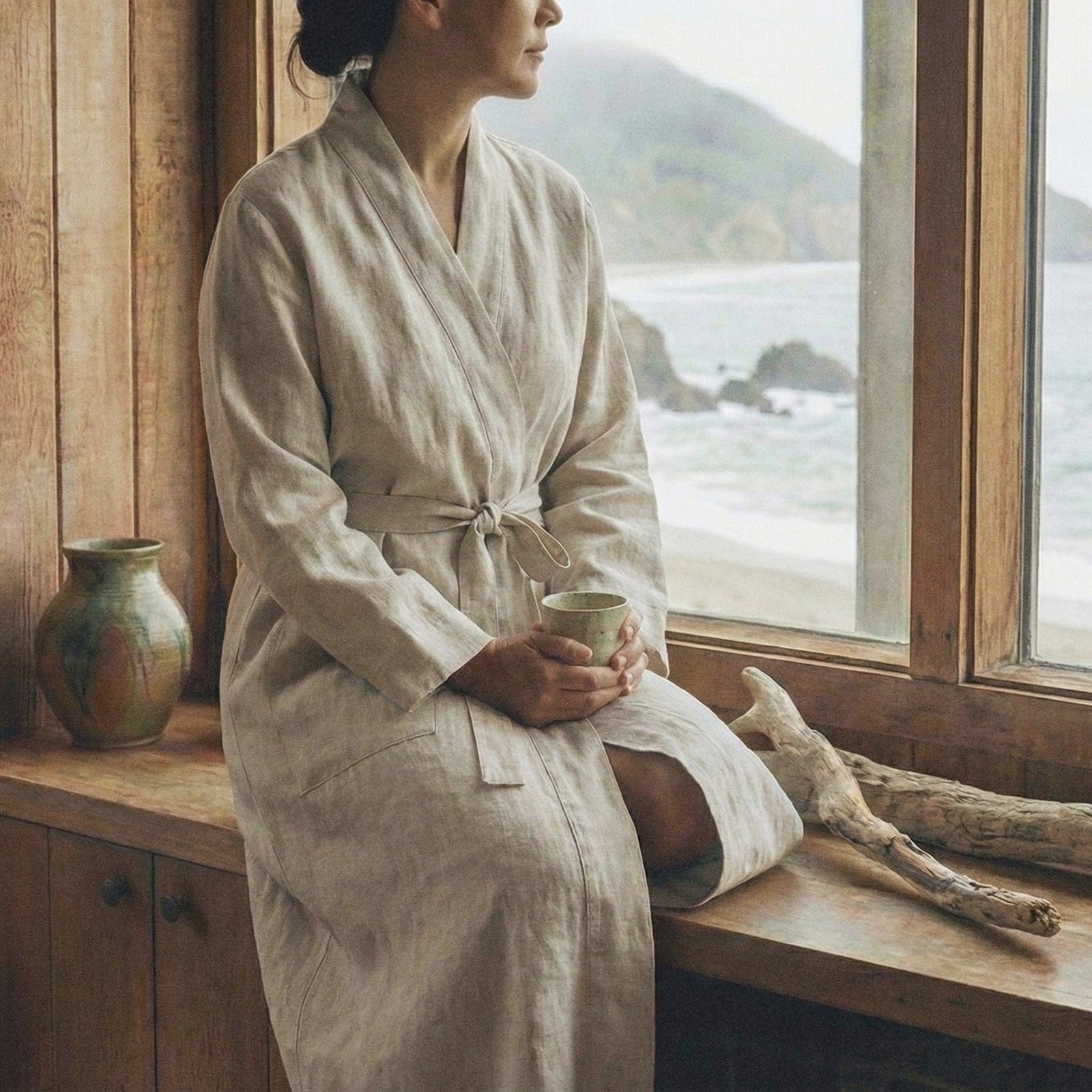 Beautiful 100% Linen Bath Robes - Made in USA | by Rough Linen