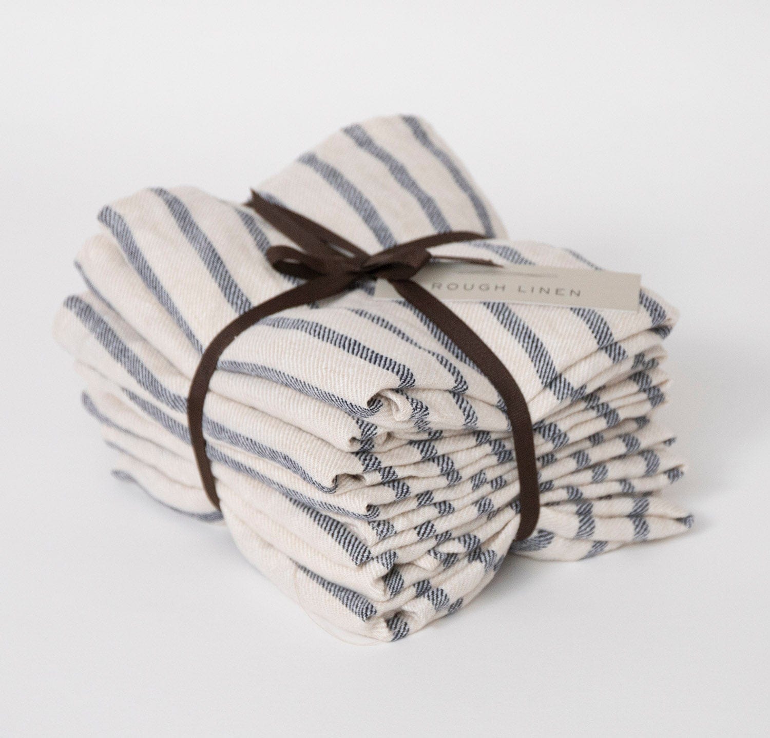 French Stripe Linen Tea Towels Set of Seven