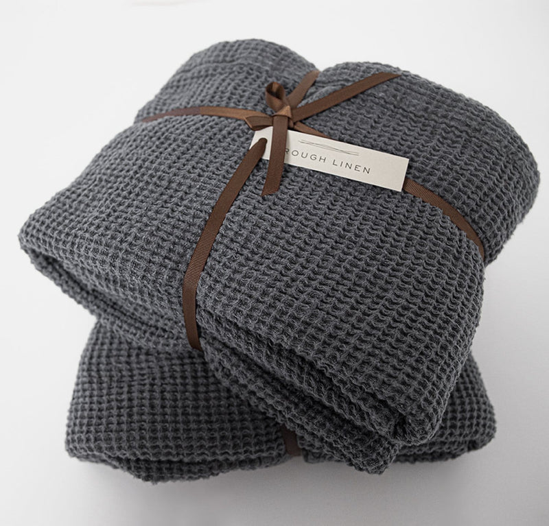 Waffle Linen Oversized Bath Sheet Set
