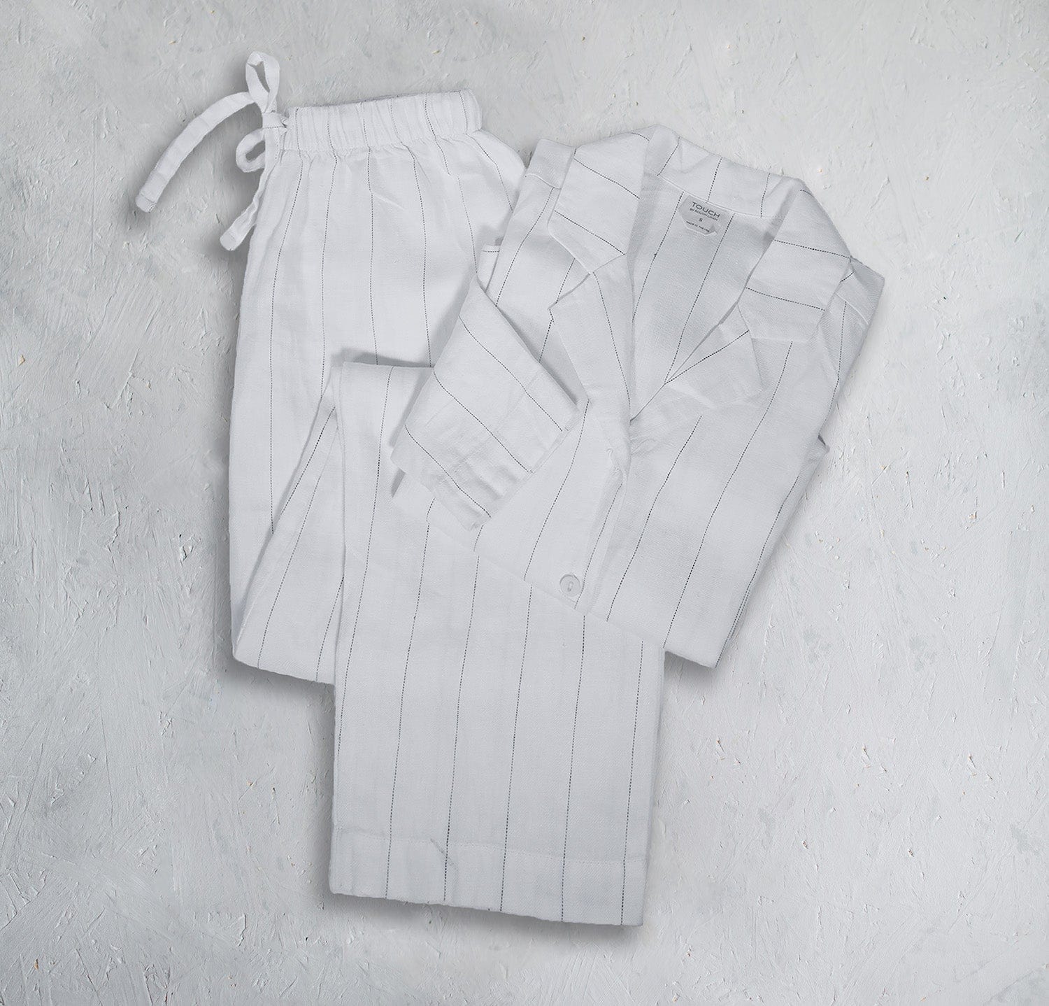 Men's Pinstripe Linen Pajamas (Ready to ship)