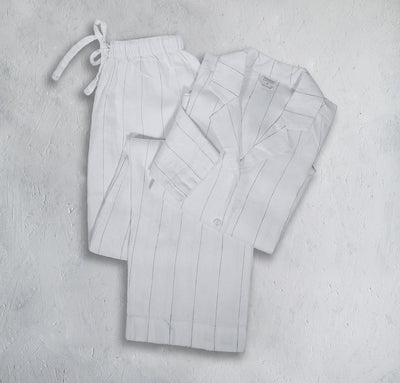 Men's Pinstripe Linen Pajamas