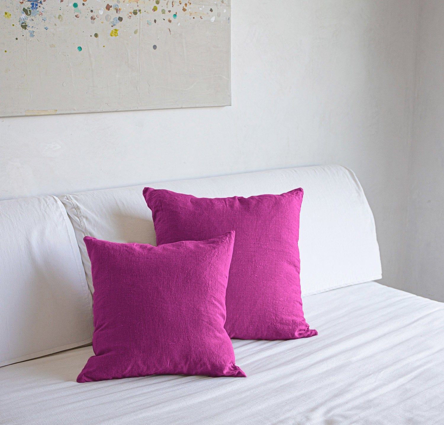 Rough Linen | 24 St. Barts Linen Square Throw Pillow Cover | Moss