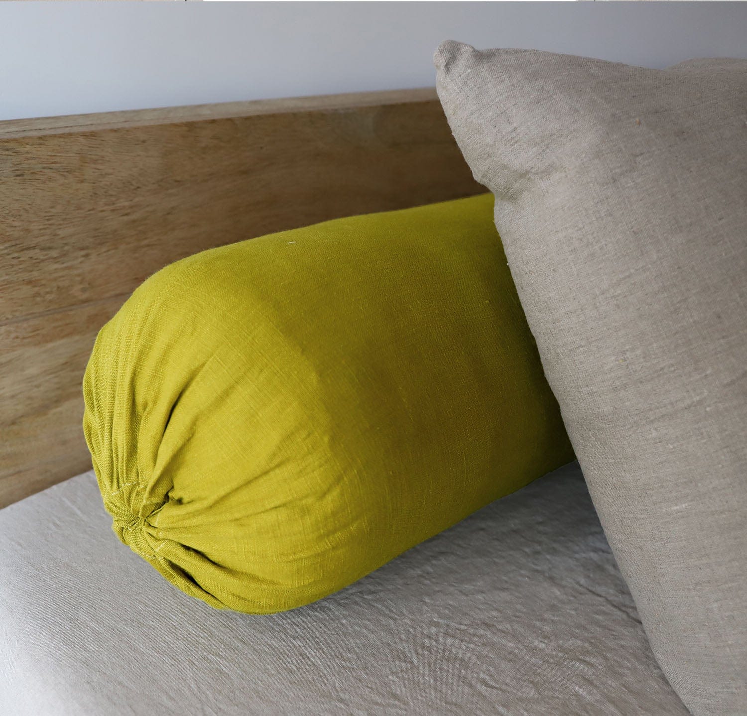 Rough Linen | Mini Orkney Linen Lumbar Throw Pillow Cover | Forest