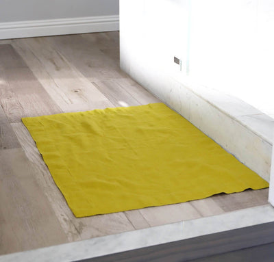 Linen bath mat
