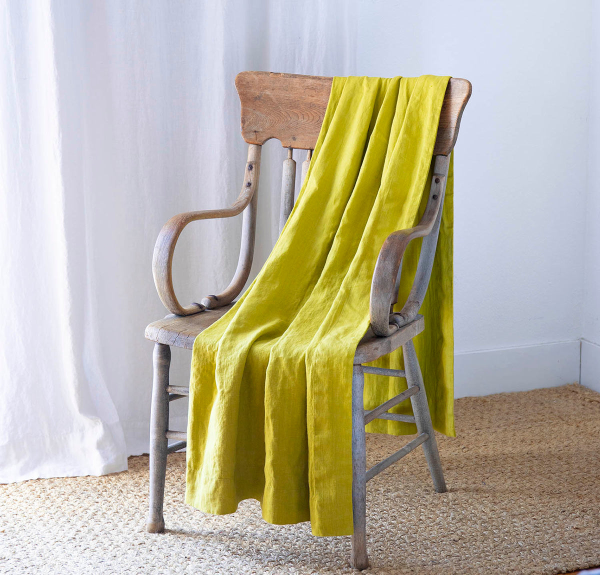 Orkney Linen Throw Blanket Rough Linen