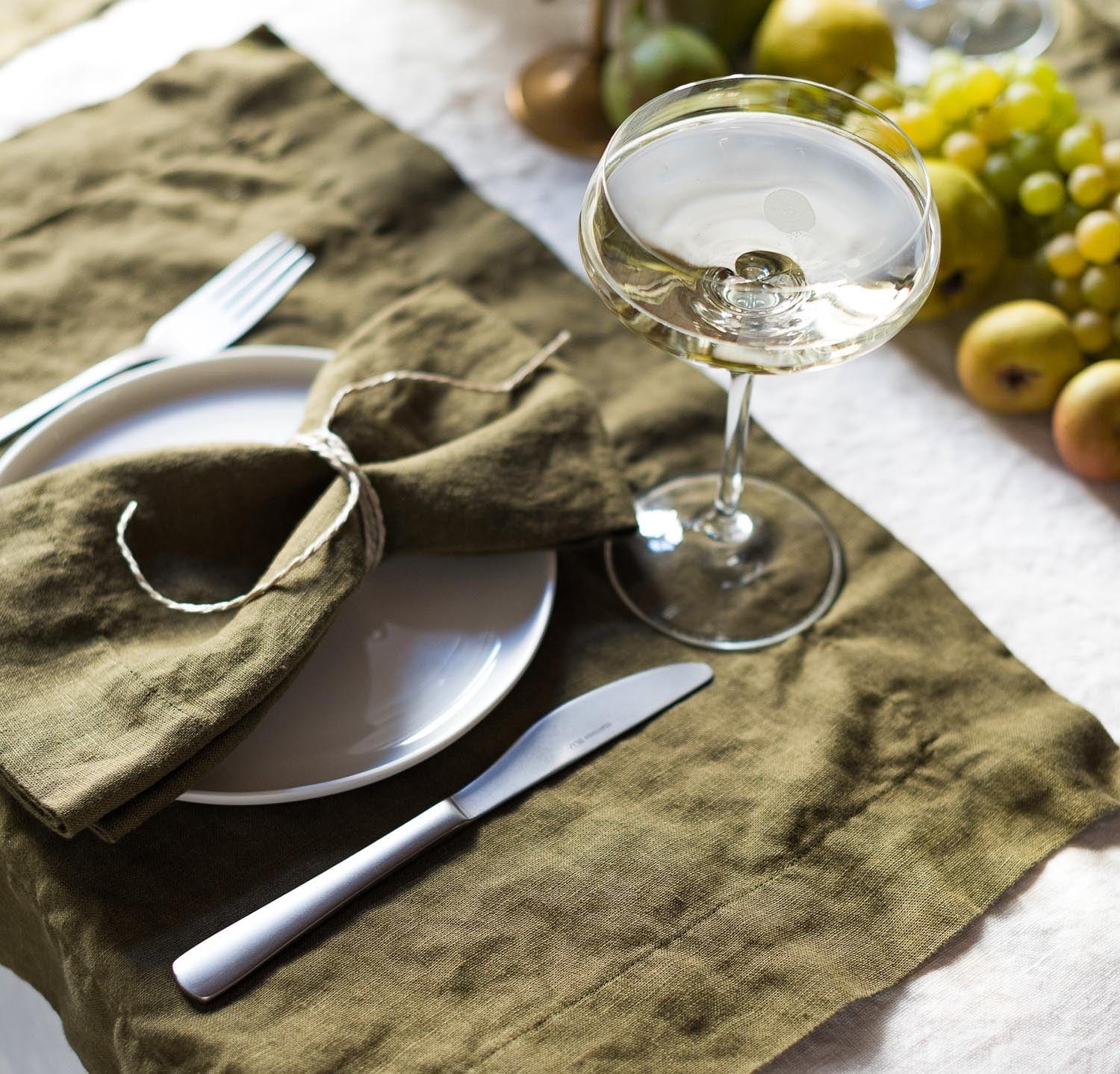 Rough Linen | St. Barts Linen Placemat | Moss Rough Linen | St. Barts Linen Placemat | Moss