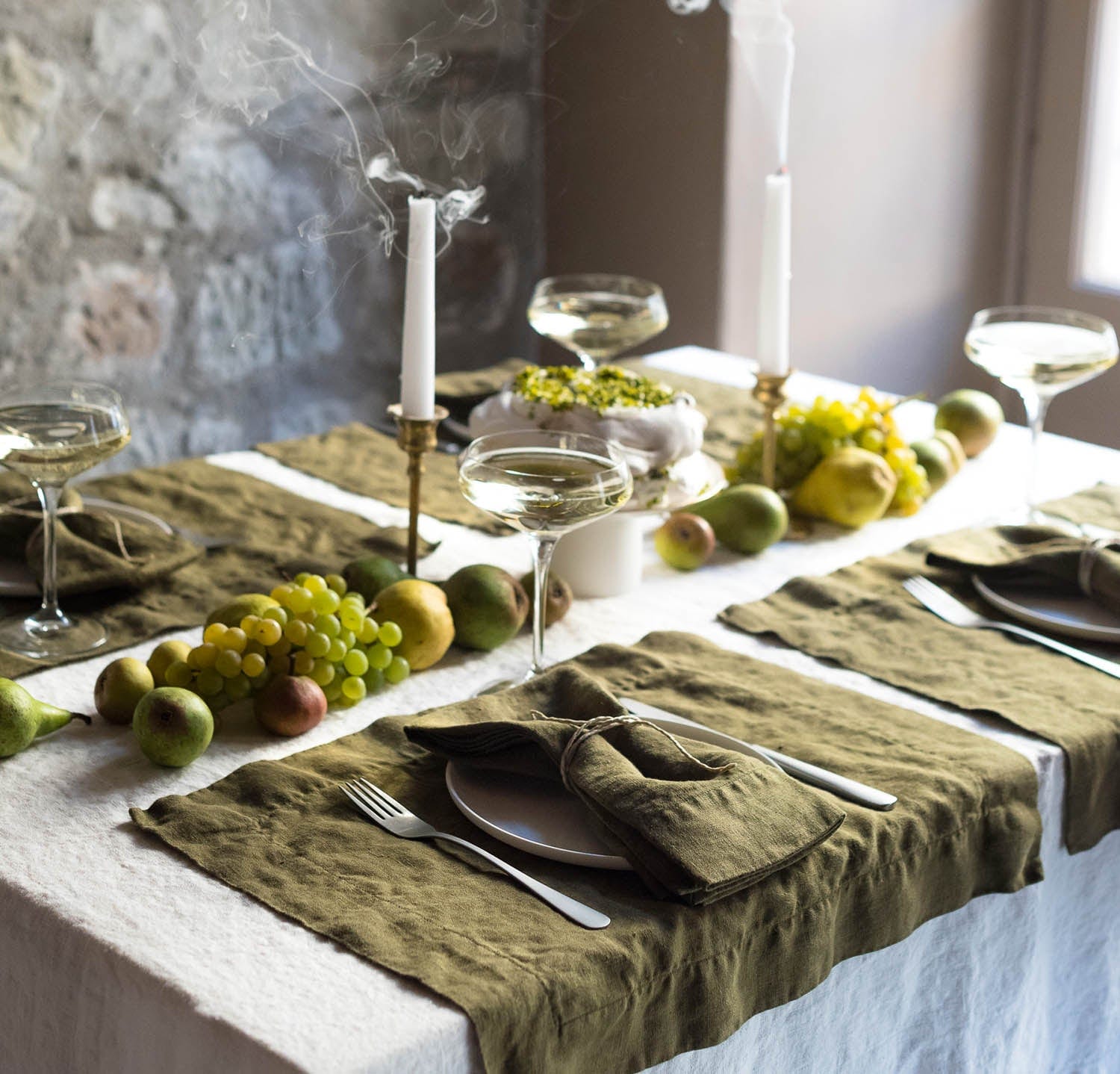 Rough Linen | St. Barts Linen Placemat | Azure Rough Linen | St. Barts Linen Placemat | Azure