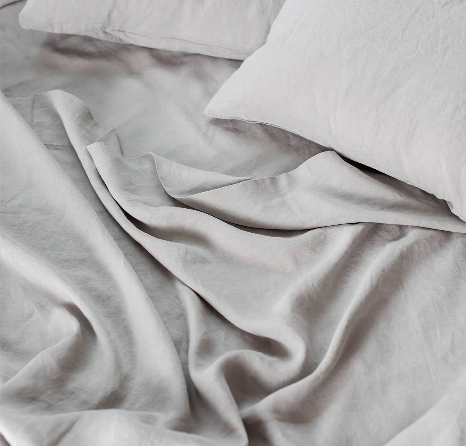 Rough Linen | Cal King Smooth Linen Fitted Sheet | Pure White