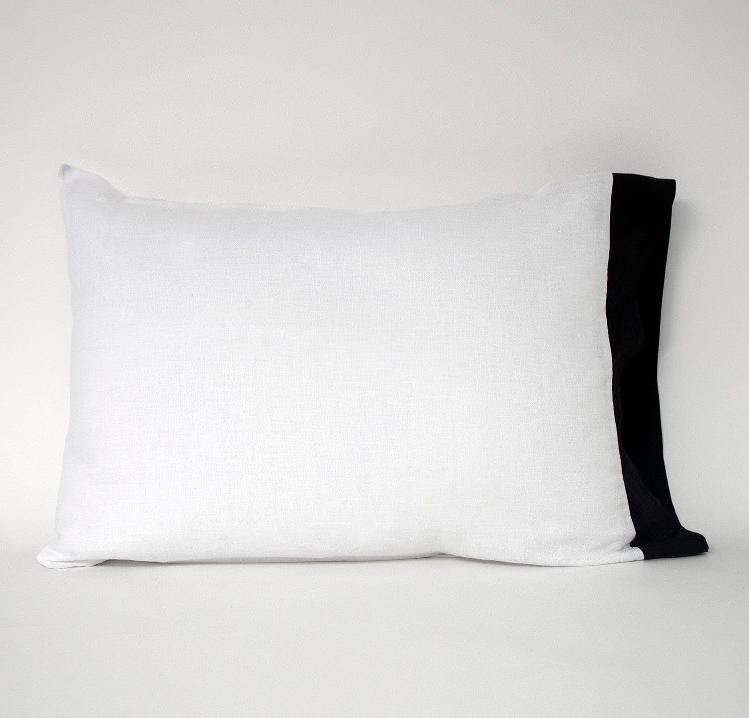White pillowcase with black on sale trim