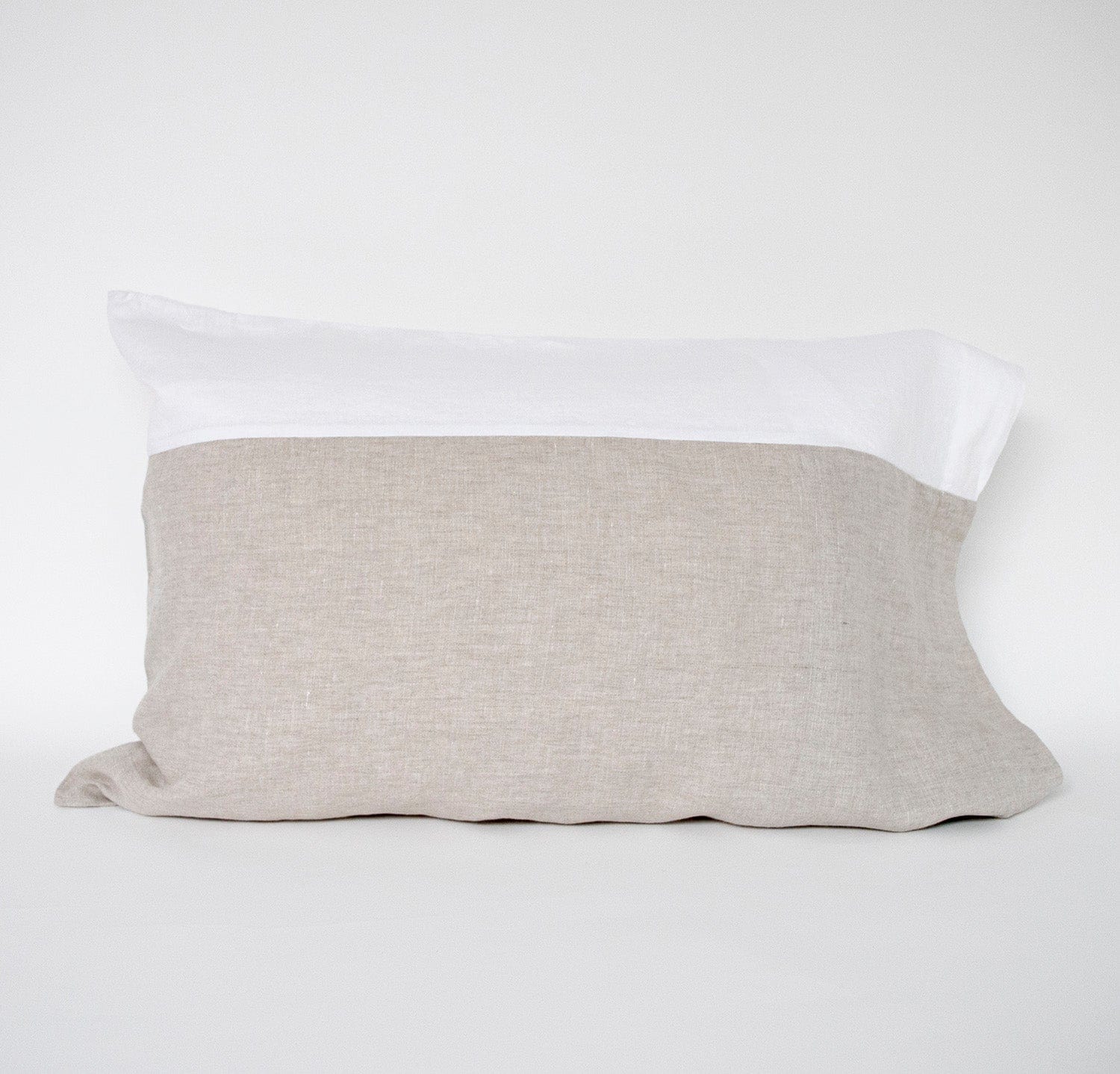 Smooth Colorblock Linen Pillowcase