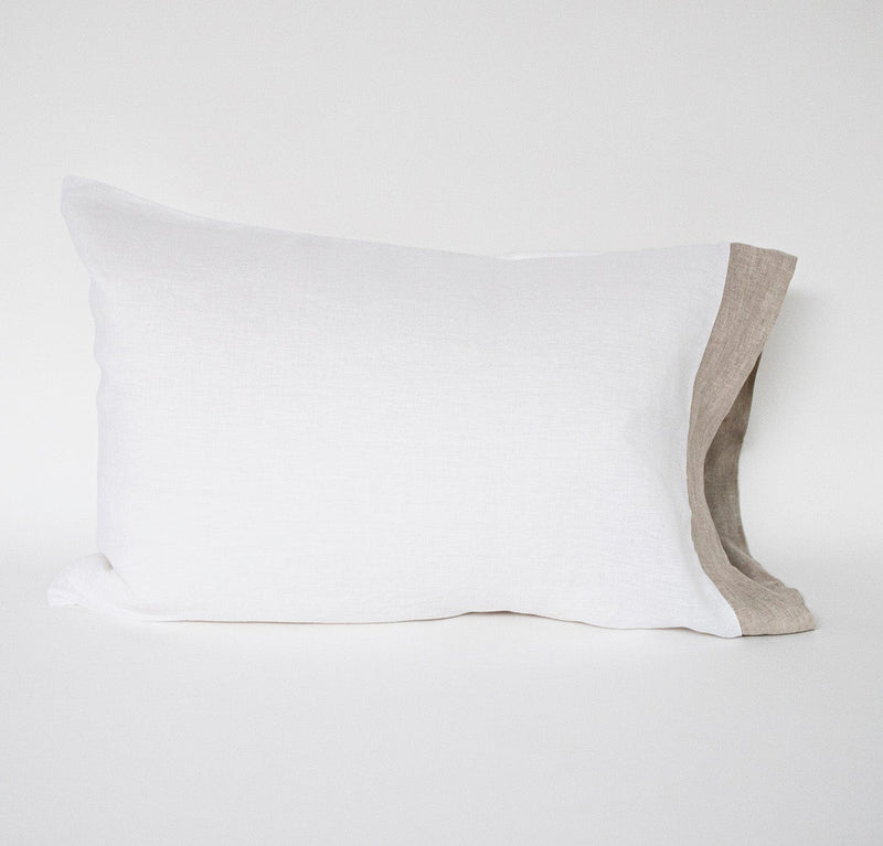 Orkney Linen Lumbar Throw Pillow Cover - Rough Linen