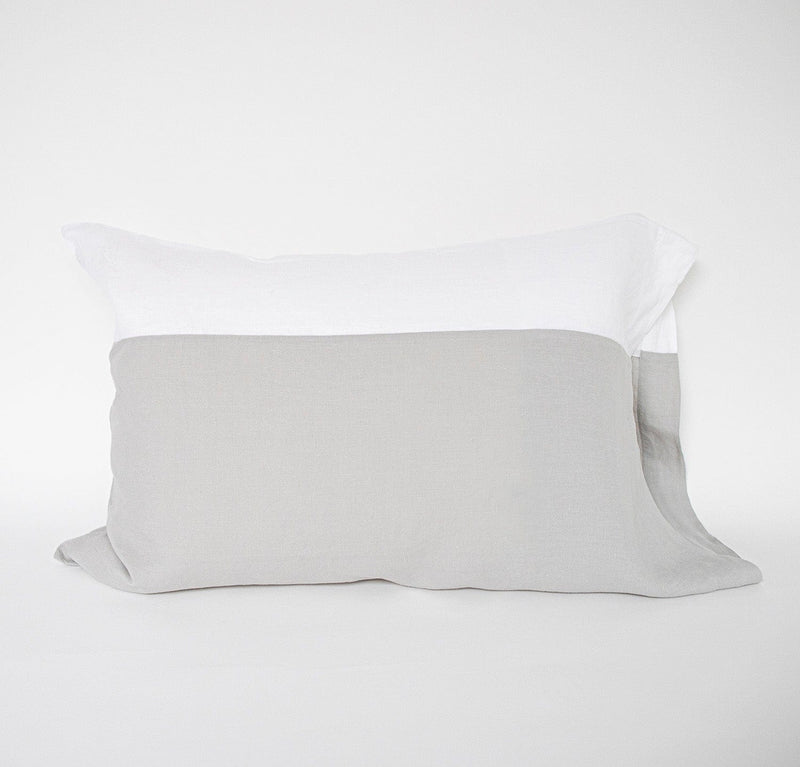 Rough Linen | Mini Orkney Linen Lumbar Throw Pillow Cover | Charcoal
