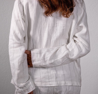 Women's Pinstripe Linen Pajamas