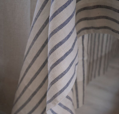 French Stripe Linen Tablecloth