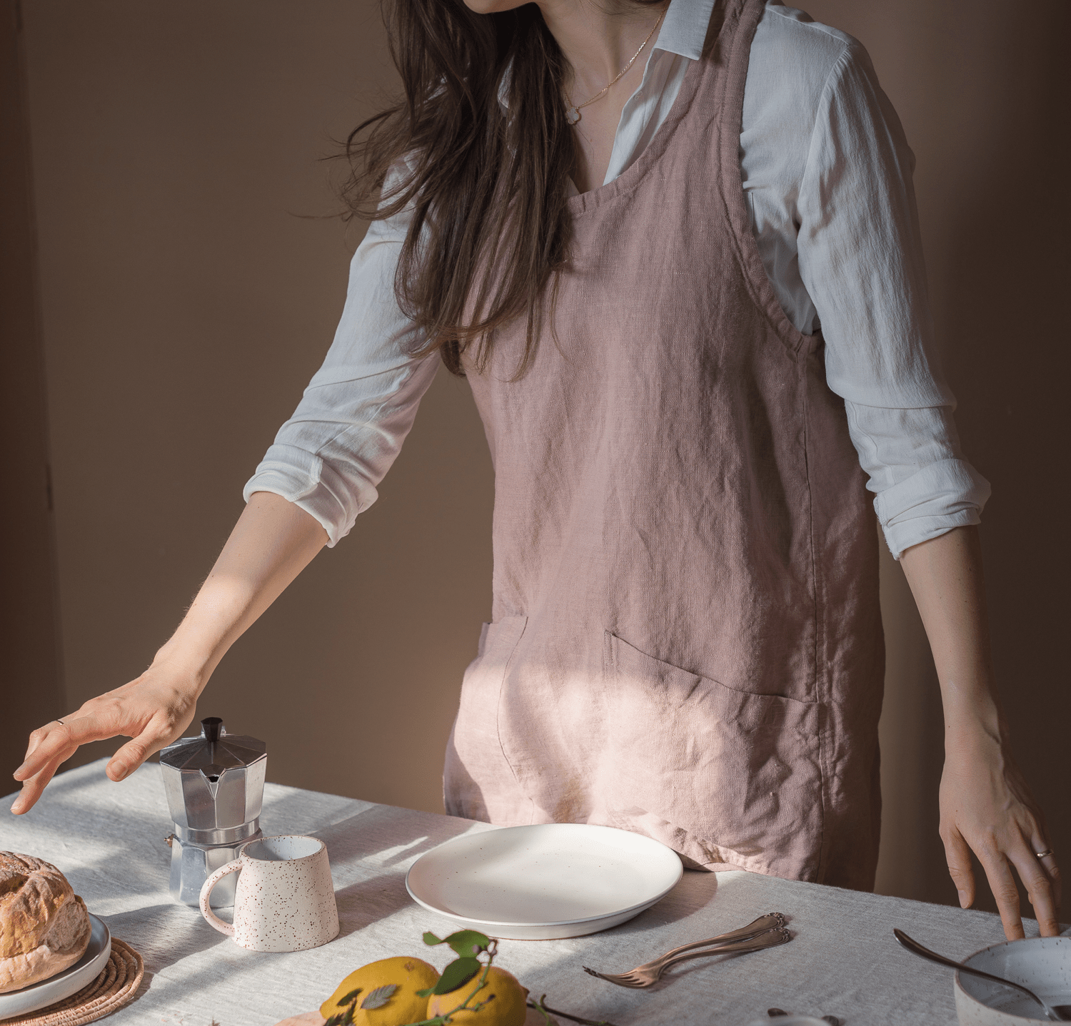 DIY Lady Home Pinafore Kitchen Cotton Linen Washable Aprons