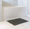 bathtub with 100% linen bath mat heavyweight Orkney linen fabric absorbent anti-microbial fast drying charcoal dark grey color