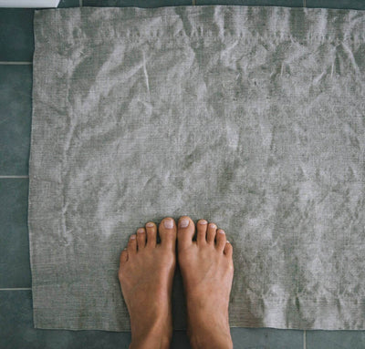 Natural Linen Bath Mat, Stonewashed Linen Shower Mat, Farmhouse Bathroom  Floor Mat, Double-layered Linen Bath Mat, Washable Linen Bath Rug. 