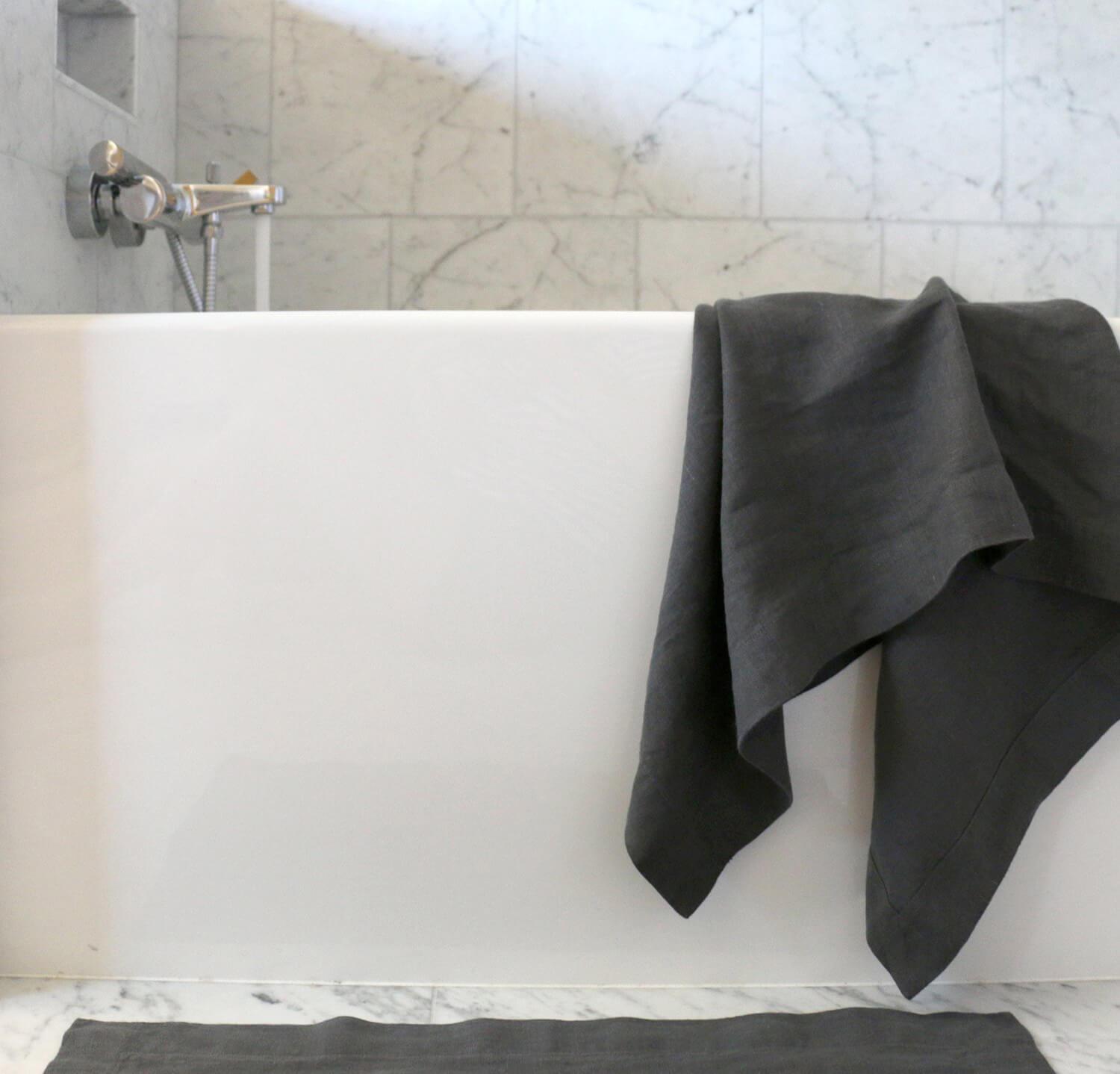 Rough Linen | Orkney Linen Bath Sheet | Dusk