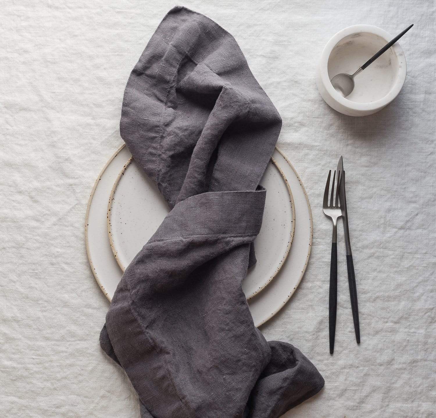 Dark Brown Linen Napkins. Thick Linen Cloth Dinner Napkins for 