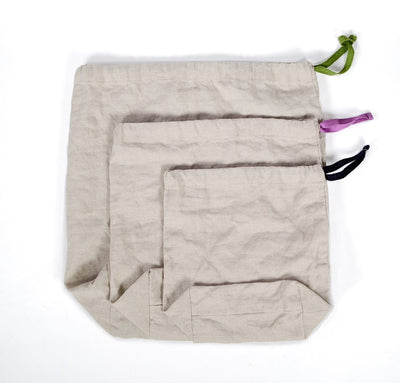 100% linen produce bags strong durable linen fabric antimicrobial multi-use shopping bags