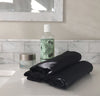 black linen wash cloth, fine spa quality exfoliating face cleansing towel, pure 100% linen