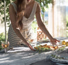 French Stripe Linen Half Apron